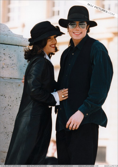 1994 --- In the year they were married, Michael Jackson and Lisa Marie Presley beam for the camera. 