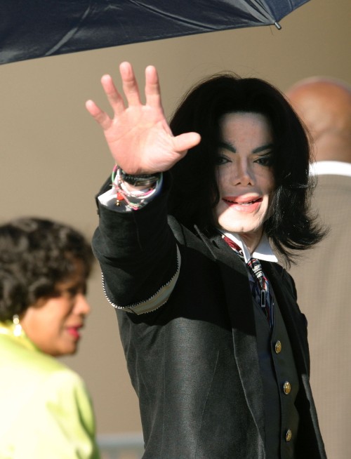 SANTA MARIA, CA - April 5: Michael Jackson and mother Katherine Jackson arrive outside the Santa Bar